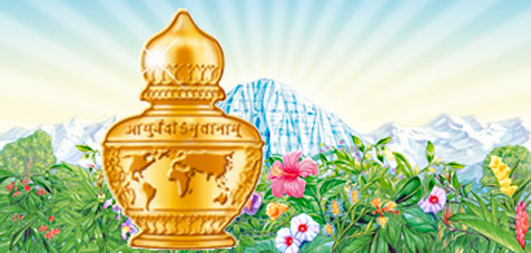 Ayurveda ou Ayur-veda Maharishi et pot Amrit Kalash