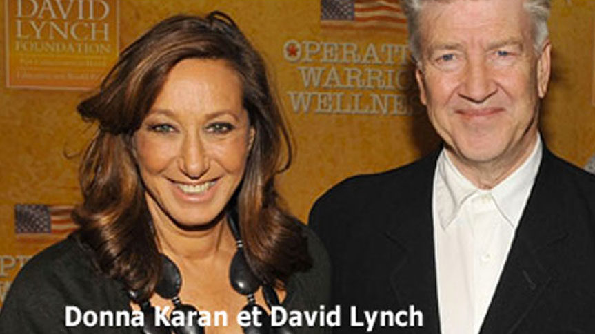 Photo Donna Karan et David Lynch pour Méditation Transcendantale