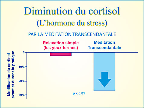 Méditation Transcendantale et diminution du stress - Graphique