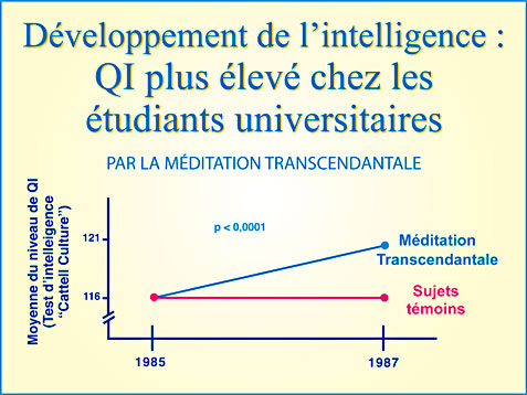 Méditation Transcendantale et développement de l'intelligence - Graphique